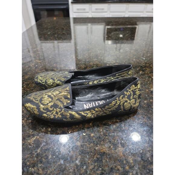 Cosmopolitan Ballet Shoes Women's Size 8.5M Black Gold Paisley Round Toe Slip On - Picture 10 of 10